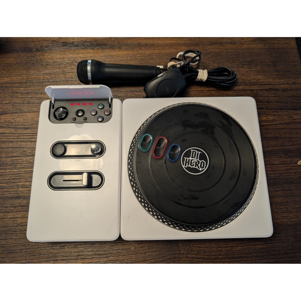 DJ Hero PS3 Wireless Turntable Controller White Activision 95837809 + USB Mic